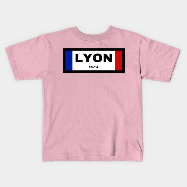 Lyon City in French Flag Kids T-Shirt by aybe7elf